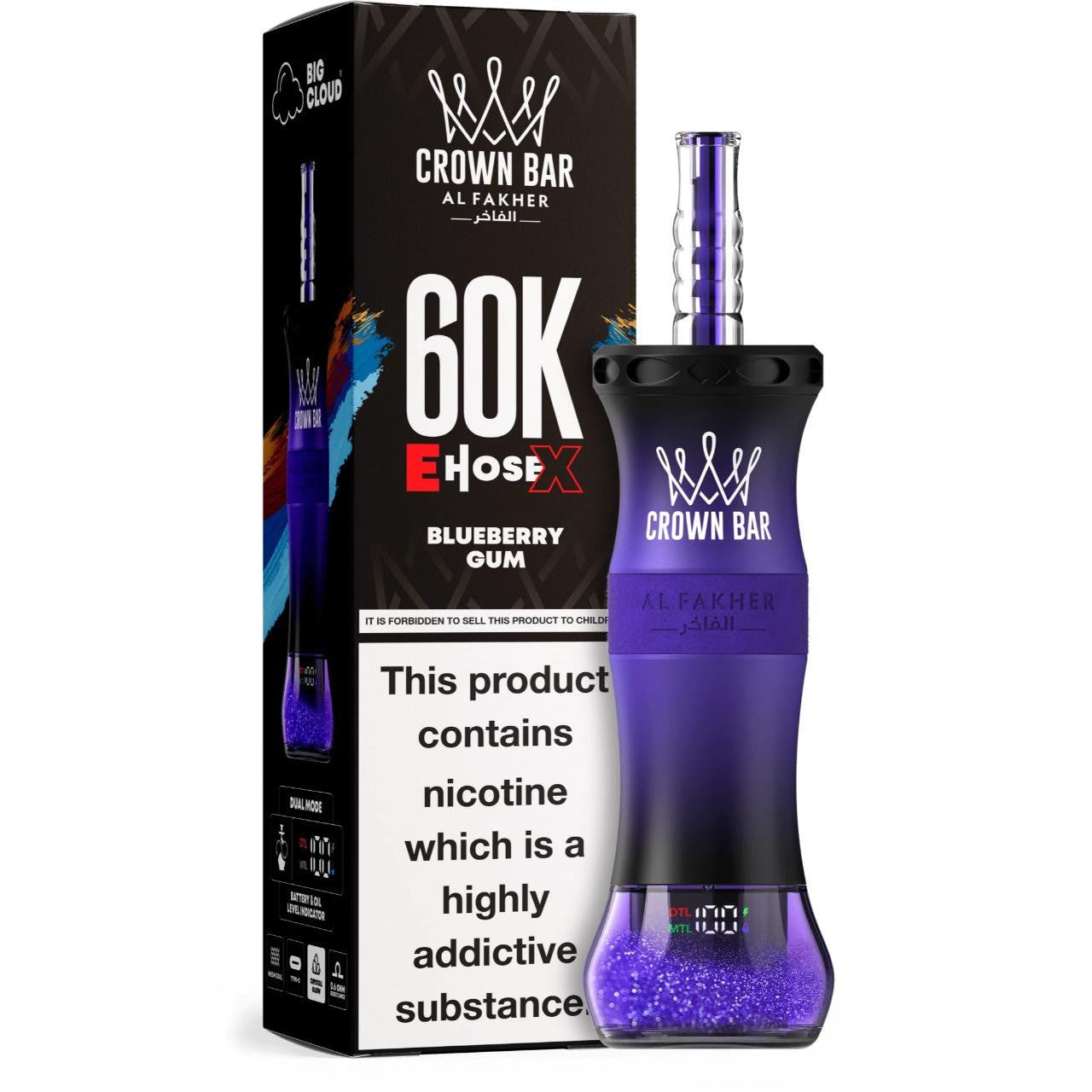 Al Fakher Crown Bar 60K E-Hose X