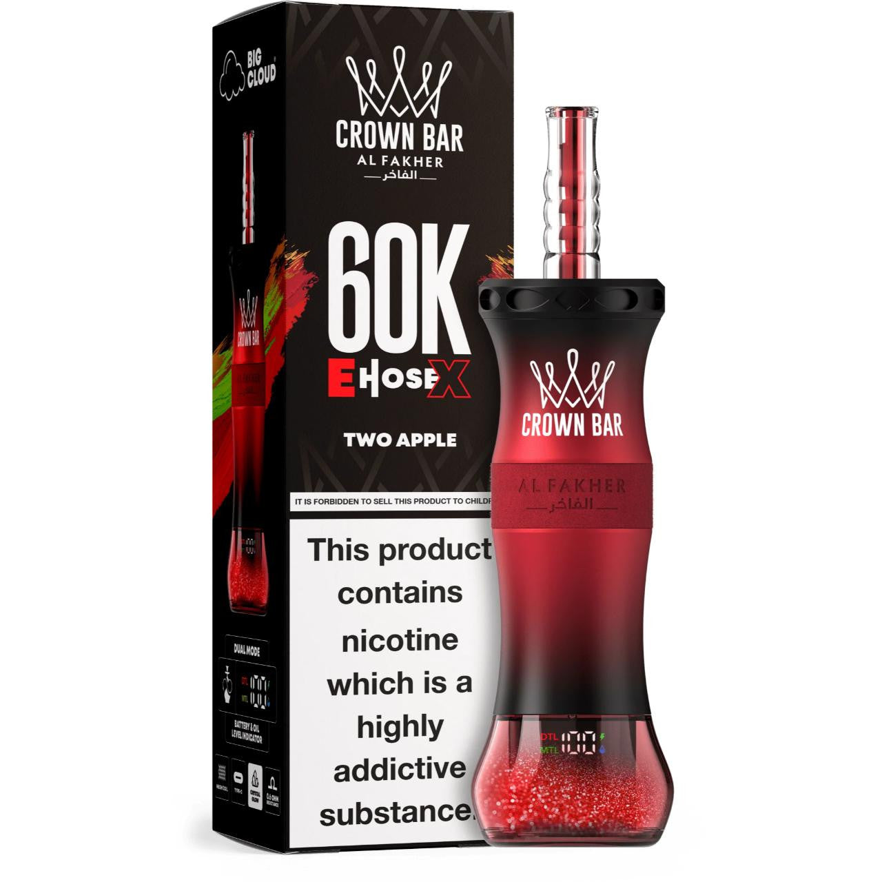 Al Fakher Crown Bar 60K E-Hose X